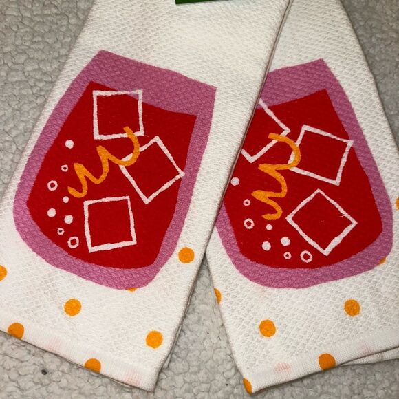 Kate Spade Summer Beverage Fruit Punch Dish Towels Set of 2 NWT - Picture 2 of 7
